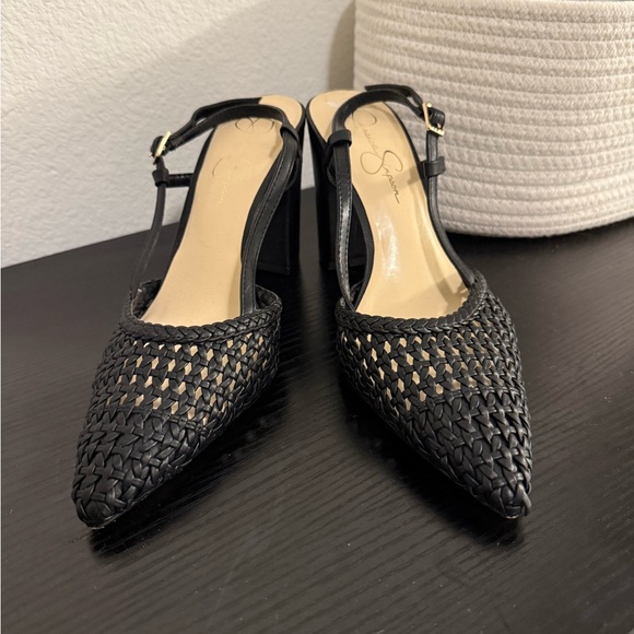 Shoes - Black Woven heels